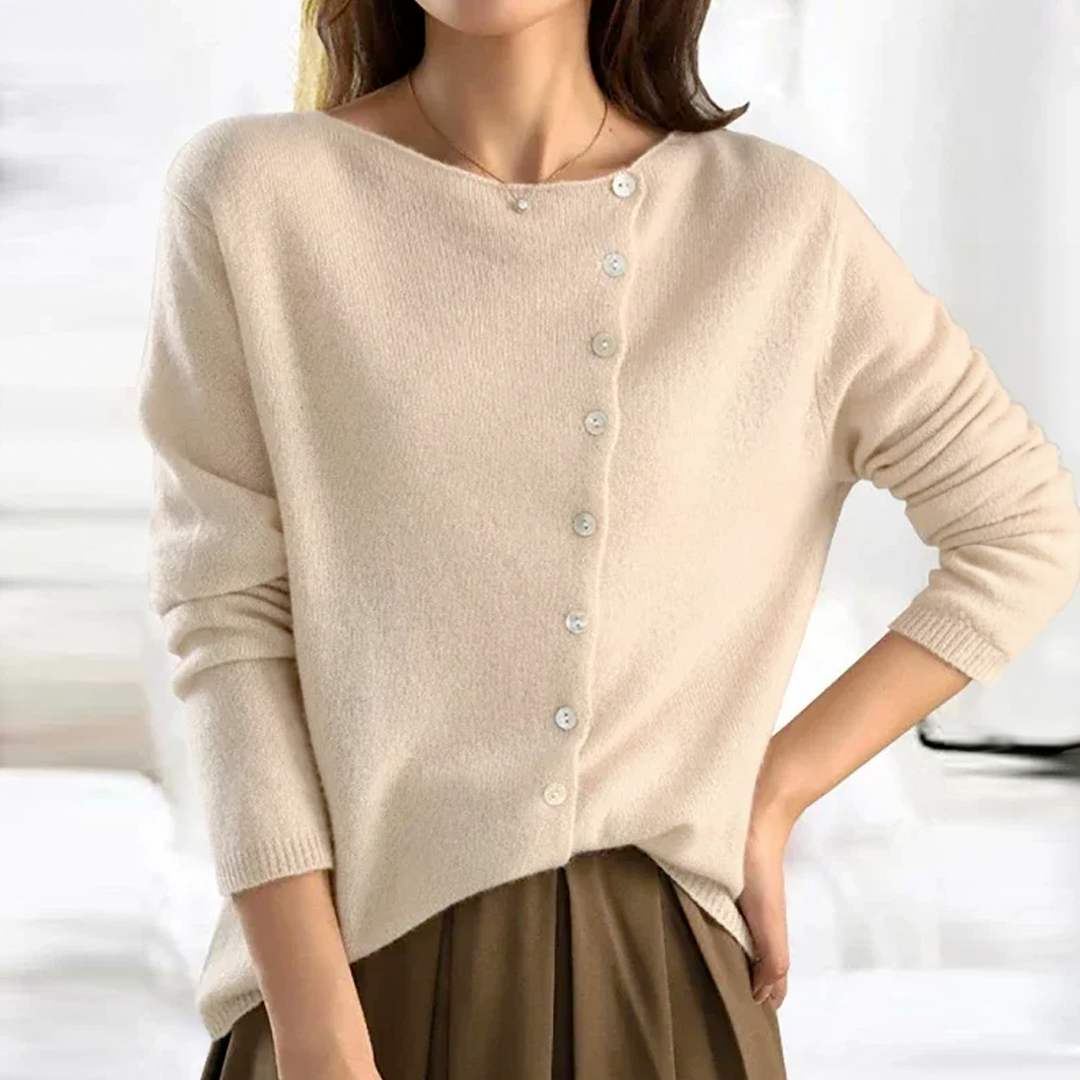 ND | Pull asymétrique en maille avec patte de boutonnage