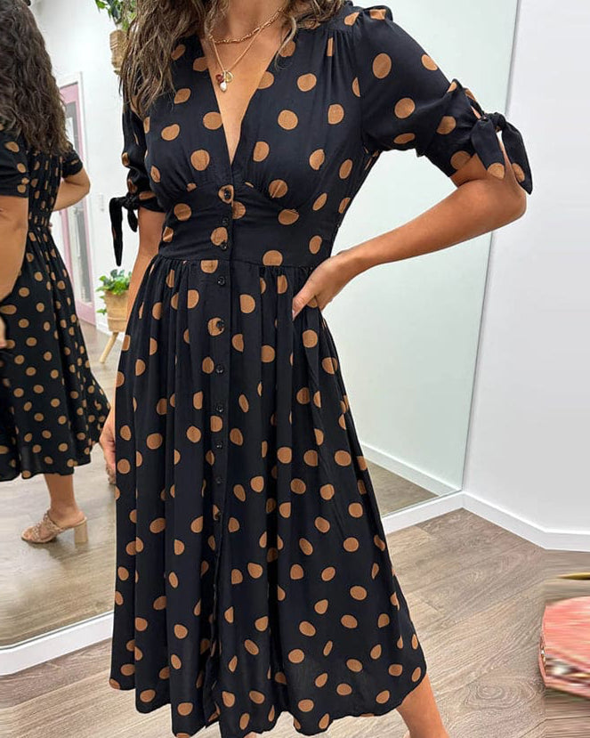 EP | Robe midi avec porte-monnaie Pois