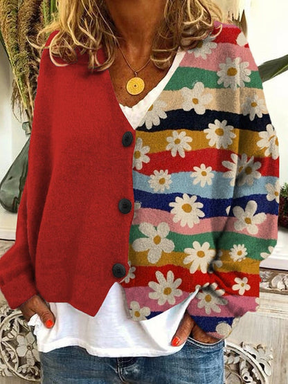 ND | Cardigan patchwork boho avec fleurs