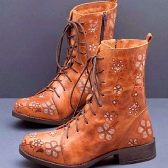 ND | Bottes à lacets florales décontractées
