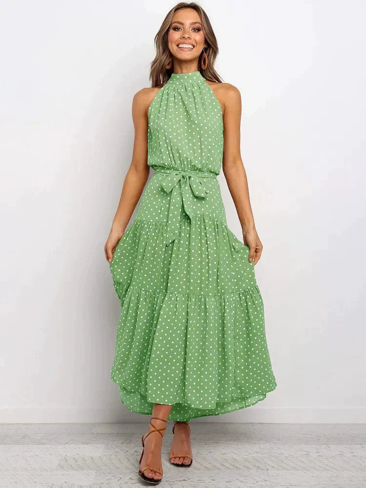 EP | Robe midi sans manches à pois