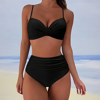 ND | Bikini taille haute avec haut twisté sur le devant