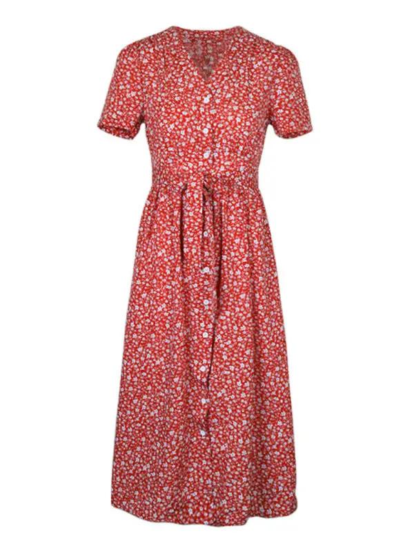 EP | Robe midi avec motif floral et cache-cœur