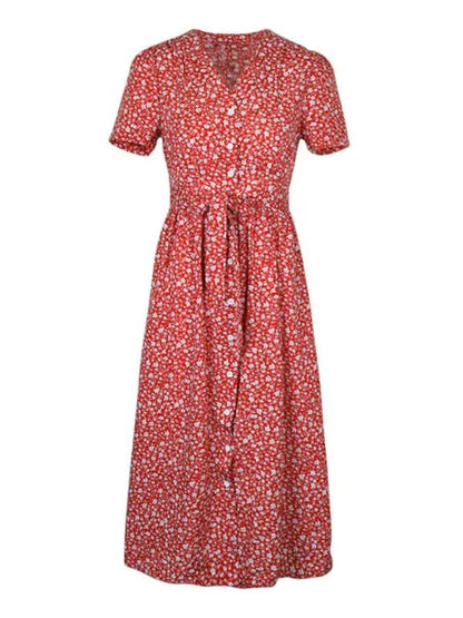 EP | Robe midi avec motif floral et cache-cœur