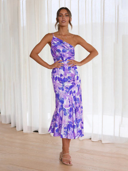 EP | Robe midi asymétrique avec motif floral