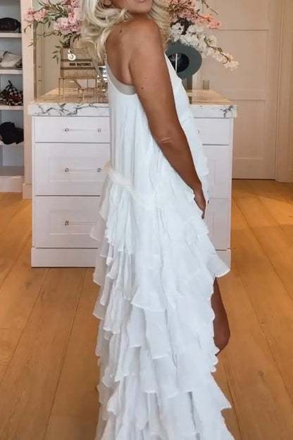 EP | Belle robe femme courte devant et longue derrière avec volants