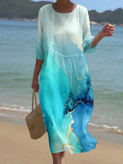 EP | Robe de loisirs avec imprimé bleu