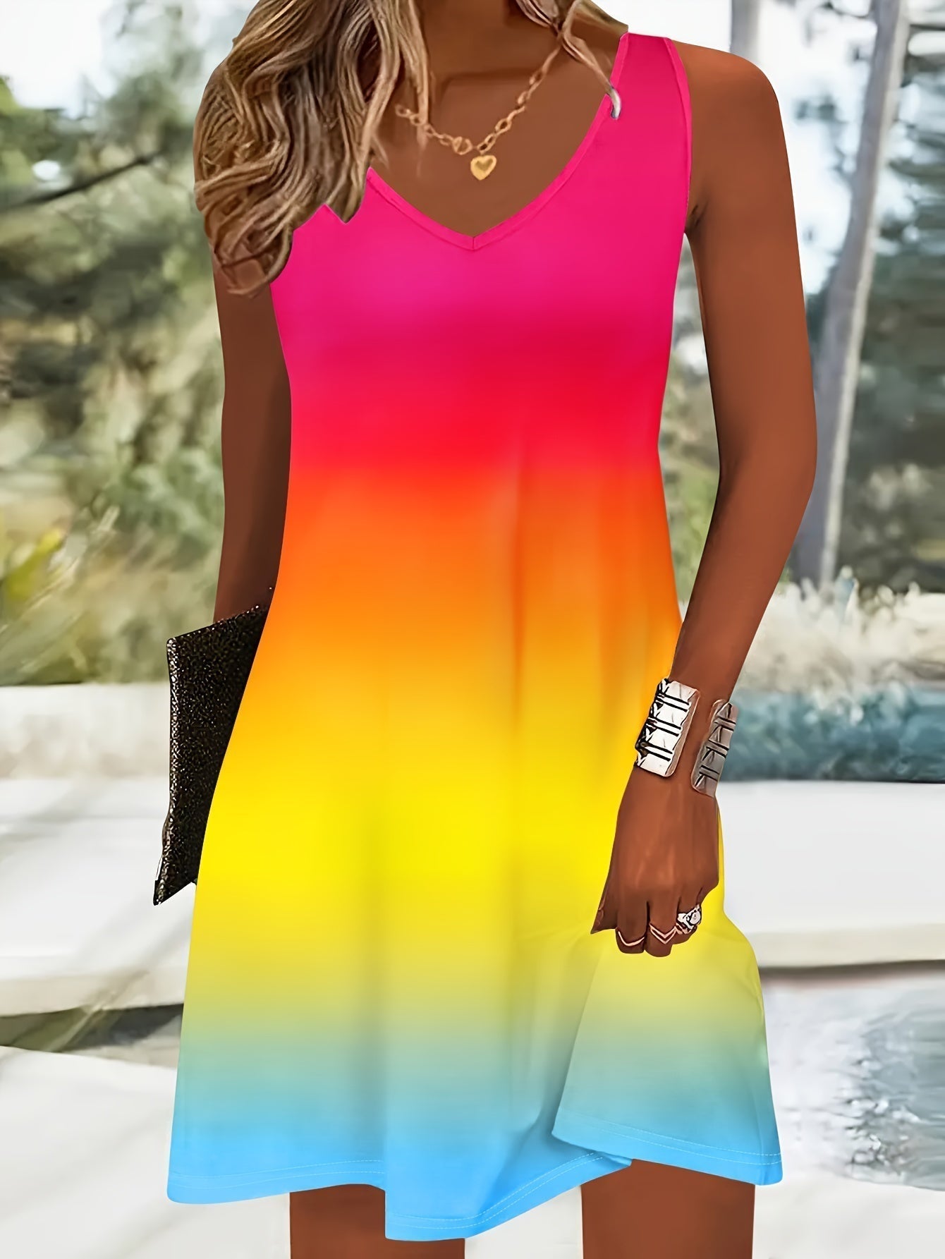 EP | Robe élégante avec dégradé de couleurs et décolleté en V