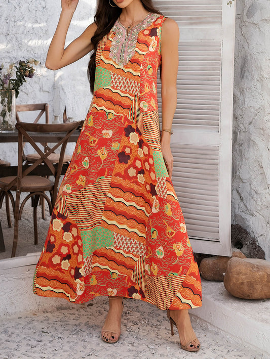 EP | Robe midi à imprimé ethnique