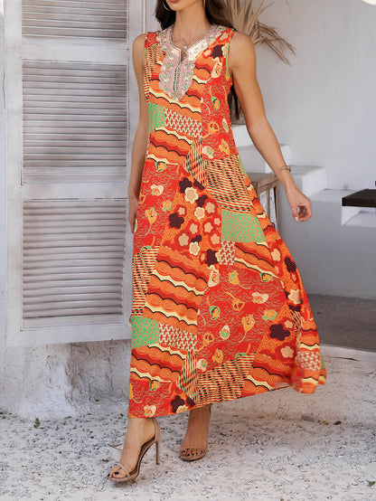 EP | Robe midi à imprimé ethnique