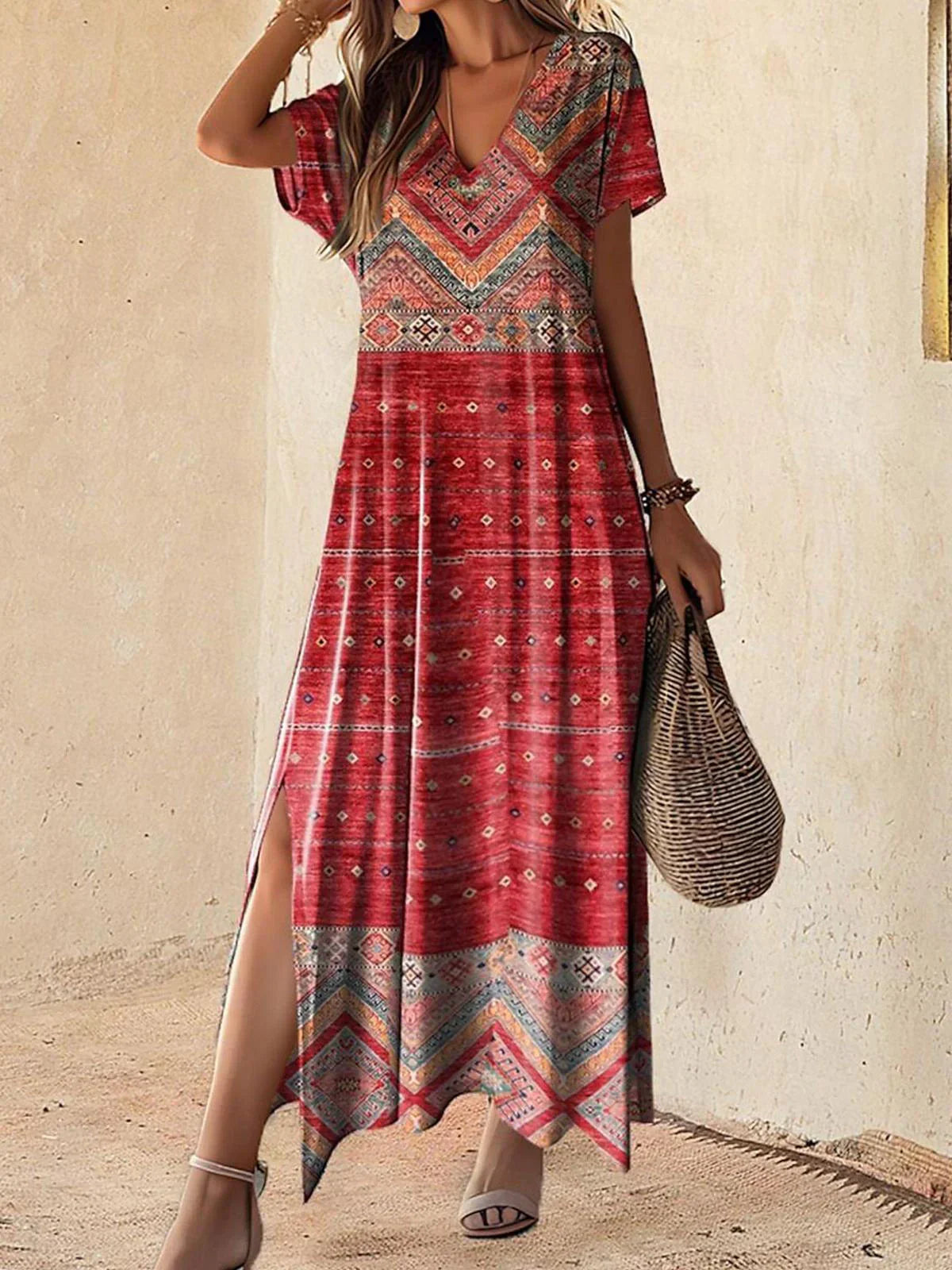 EP | Robe vintage à imprimé géométrique