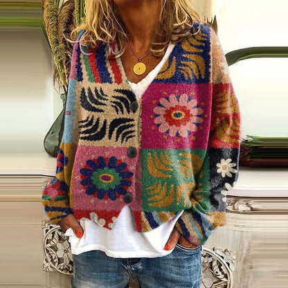 ND | Cardigan patchwork boho avec fleurs