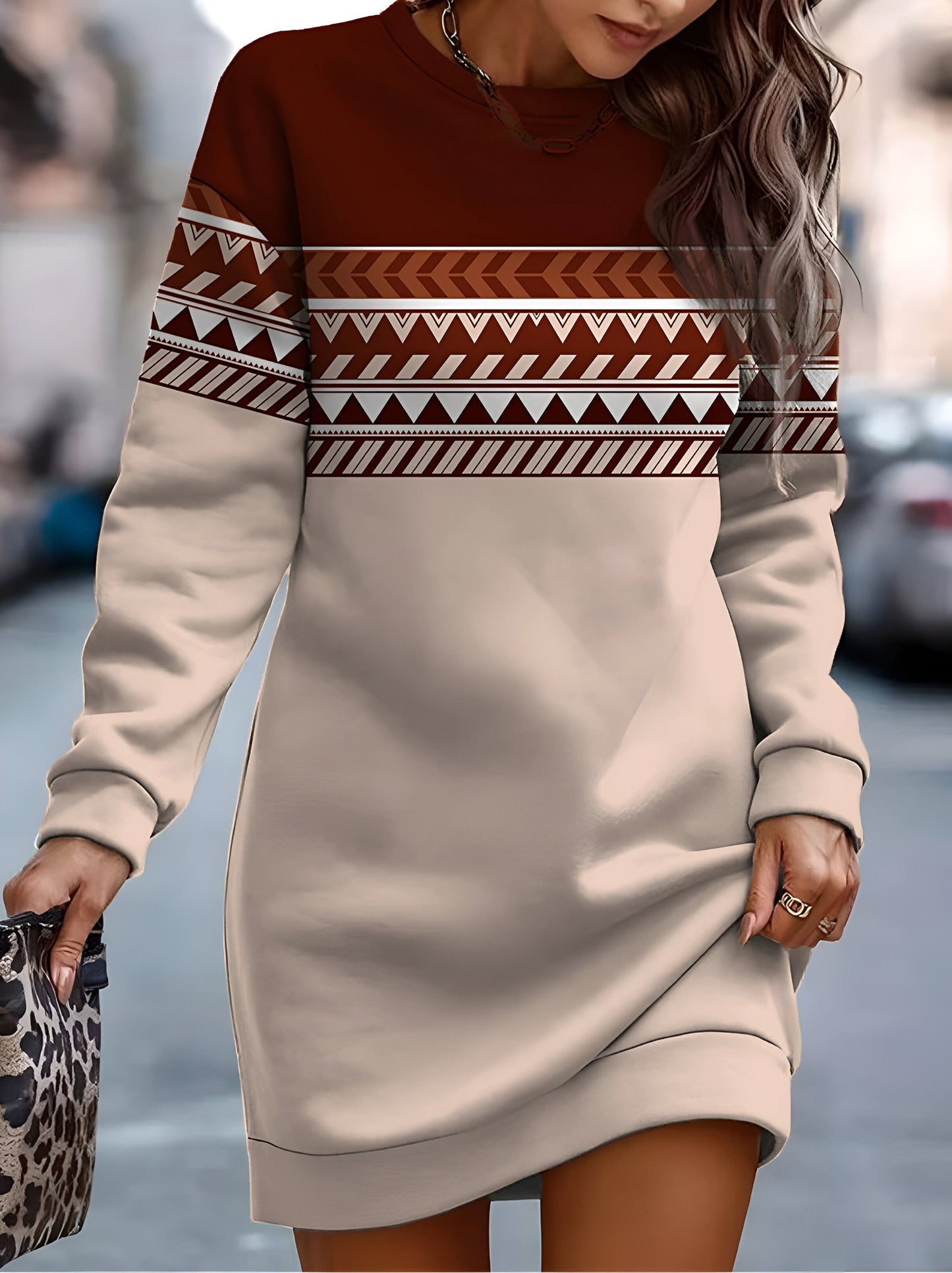 EP | Robe surdimensionnée en sweat-shirt confortable et élégante