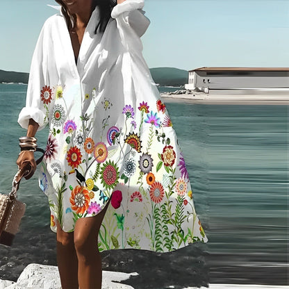 ND | Robe midi à manches longues avec imprimé floral grande taille